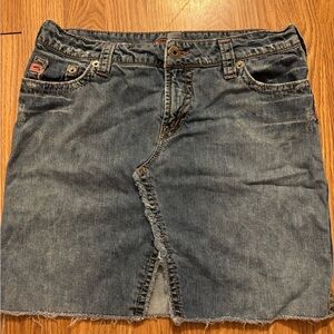 Silver jeans denim skirt pink accents